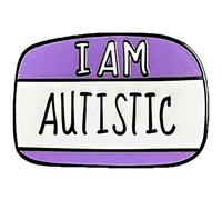 Spilla smaltata con badge in metallo con scritta "I Am Autistic Badge in metallo Spille per zaini accessori per gioielli regalo, Metallo