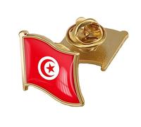 Spilla Smaltata Con Bandiera Della Tunisia,Spilla A Olio Con Gocce Di Cristallo,Distintivi Della Bandiera Del Mondo,Accessori Per Sciarpe Di Abbigliamento Spilla Art Déco Grande Vintage,Spille E Spil