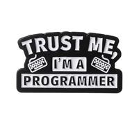 Spilla smaltata con codice individuale, gioco di parole e motivo "ho bisogno di una pausa", normale, Metallo non prezioso