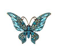 Spilla smaltata con cristalli per donne e ragazze, a forma di farfalla, grande spilla natalizia con strass scintillanti, spilla per sciarpa, Metallo, Zirconia cubica