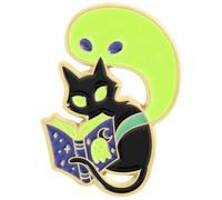 Spilla smaltata con disegni creativi di gatti e spettri, per abbigliamento, borse, cappelli, sciarpe, decorazioni, Halloween, tema: bagliori
