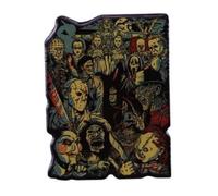 Spilla smaltata con Freddy Nightmare Elm Street Jason Friday 13th Chucky Halloween Michael Myers It Pennywise Saw Jigsaw Horror Movie Film 3,6 cm, 1.4 Inches, Smalto, Smaltato