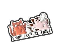 Spilla smaltata con gatti e caffè espressivi per mostrare personalità divertente gioiello accessorio per regali divertente spilla a forma di gatto