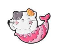 Spilla smaltata con gatti e sirene, adorabile gioiello a forma di animale, per zaini, giacche, compleanni, celebrazioni uniche, One Size, come descritto
