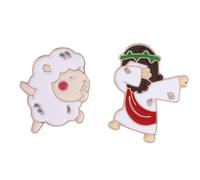 Spilla smaltata con Gesù Messia Spilla a forma di pecora in stile cartone animato, spille smaltate per zaini, vestiti, giacche, cappelli, Gesù, Messia, spille