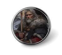 Spilla smaltata con il dio Odino della mitologia norrena, spilla da bavero, distintivo, bottone per zaini, cappelli, carina e divertente, 2,5 cm
