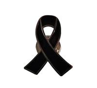 Spilla smaltata con nastro nero - Spilla per dire no al razzismo, spilla funebre in lutto e consapevolezza del cancro della pelle/melanoma, spilla in lega per abbigliamento zaino