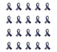 Spilla smaltata con nastro per la consapevolezza del diabete, 20 pezzi, colore: grigio e blu, senza pietre preziose, Smalto, pietra preziosa, ferro, Nessuna pietra preziosa