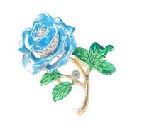 Spilla smaltata con pianta di rosa in lega, accessorio alla moda per abbigliamento zaino e cappello decorazione quotidiana abbigliamento casual distintivo unico risvolto, Misura unica, come descritto