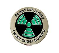 Spilla smaltata con scritta "Forget Lab Safety I Want Superpowers", colore chiaro, elegante e divertente, per appassionati di scienza, vestiti, cappelli, borse, Refer to description, riferimento