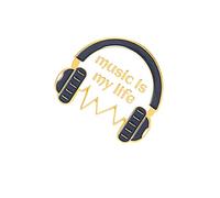 Spilla smaltata con scritta "I Love Music is My Medicine", per borse, cappelli, risvolto, lettera, con scritta in lingua inglese "I Love Music is My Medicine", idea regalo, Smalto, Metallo, gemma na