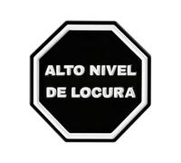 Spilla smaltata con segnale di avvertimento spagnolo, BAJO Nivel de Paciencia Exceso de Dudas, spilla da bavero punk, gioiello alla moda, regalo per amici, 1.0*1.0*1.0