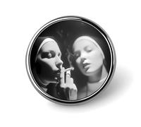 Spilla smaltata con suore che fumano, spilla da bavero, spilla a bottone per zaini e cappelli, carina e divertente, 2,5 cm