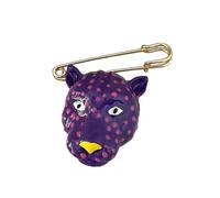 Spilla smaltata con testa di leopardo esagerata elegante in lega gioielli di moda per donne uomini accessori alla moda amanti della moda, Medium, come descritto