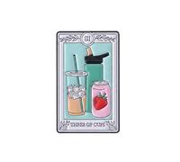 Spilla smaltata con tre tazze di tarocchi, 3,5 cm x 2 cm, moderna spilla per tarocchi per bevande, graziosa bottiglia di caffè, soda e acqua, accessorio estetico in metallo, regalo per gli amanti dei