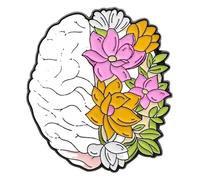 Spilla smaltata: cuore, cervello, stomaco, colonna vertebrale, utero, polmoni, denti spilla, Klein, Metallo non prezioso