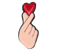 Spilla smaltata: cuore con linguaggio dei segni, pin