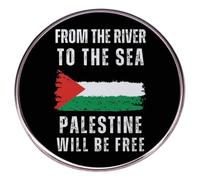 Spilla smaltata della Palestina libera dal fiume al mare La Palestina sarà libera spilla rotonda pulsante distintivo spilla in lega di metallo distintivo rotondo distintivo bandiera spilla emblema,