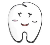 Spilla smaltata dentata: divertente cartone animato per accessori moda, Klein, Metallo non prezioso