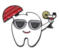 Spilla smaltata dentata: divertente cartone animato per accessori moda, Klein, Metallo non prezioso