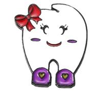 Spilla smaltata dentata: divertente cartone animato per accessori moda, Klein, Metallo non prezioso