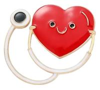 Spilla smaltata ECG personalizzata - battito cardiaco stetoscopio spilla, Klein, Metallo non prezioso