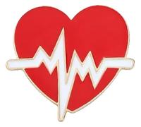 Spilla smaltata ECG personalizzata - battito cardiaco stetoscopio spilla, Klein, Metallo non prezioso