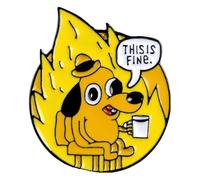 Spilla smaltata: elefante e caffè spilla, badge dei cartoni animati per gli amici, Klein, Metallo non prezioso