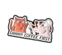 Spilla smaltata espressiva con gatti e caffè per mostrare personalità. Divertente accessorio per regali, regalo per gli amanti dei gatti