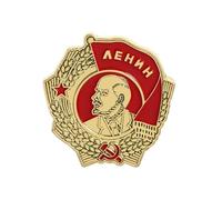 Spilla smaltata ispirata a Lenin, stile sovietico, 3 x 3 cm, distintivo comunista rosso e oro, martello e falce da collezione, spilla in metallo per giacche, cappelli, zaini, regalo per collezionisti