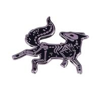 Spilla smaltata lupo di rame: spilla personalizzata punk luna scheletone sonno animale per risvolti, normale, Metallo non prezioso