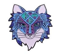 Spilla smaltata lupo di rame: spilla personalizzata punk luna scheletone sonno animale per risvolti, normale, Metallo non prezioso