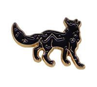 Spilla smaltata lupo di rame: spilla personalizzata punk luna scheletone sonno animale per risvolti, normale, Metallo non prezioso