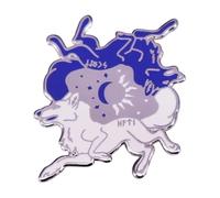 Spilla smaltata lupo di rame: spilla personalizzata punk luna scheletone sonno animale per risvolti, normale, Metallo non prezioso