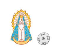 Spilla smaltata Madonna di Luján, spilla devozionale cattolica della Vergine Maria