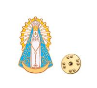 Spilla smaltata Madonna di Luján, spilla devozionale cattolica della Vergine Maria