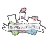 Spilla smaltata: molecola chimica, provetta, cervello, siringa | spilla, Klein, Metallo non prezioso