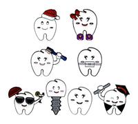 Spilla Smaltata Per Denti, 8 Pezzi, Cartone Animato, Lotta Contro Carie, Distintivo Bavero Per Dentista, Zaino, Gioielli, Accessori