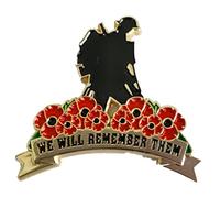 Spilla smaltata per il giorno della memoria, con papavero rosso per veterano, soldato, per non dimenticare, idea regalo, Metallo