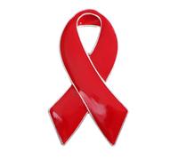 Spilla smaltata per prevenzione e sensibilizzazione con nastro rosso, spilla per la consapevolezza dell'HIV AIDS, per la consapevolezza e la speranza, per feste, Medio, Zinco