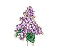 Spilla smaltata portatile lilla per evento formale in metallo robusto ornamento con intricato dettaglio lilla spilla