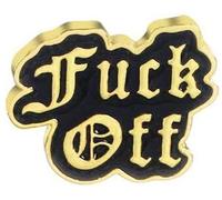 Spilla Smaltata Punk Unisex Fuck off Collare Badge Spilla Semplice Pratico Accessorio per Cappotti,Oro Clever Fashion