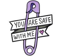 Spilla Smaltata Sei al Sicuro con Me Spilla da Balia Viola Spilla a Forma di Cuore Spilla in Lega Accessori di Abbigliamento per Badge Professional Design