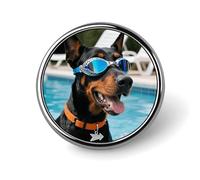 Spilla smaltata - Spilla rotonda in metallo con marchio del clan del coccodrillo, distintivo alla moda per abbigliamento, cappelli, decorazione di borse