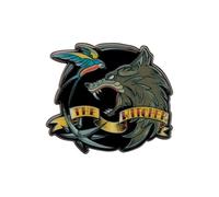 Spilla smaltata The Witcher, edizione limitata ufficiale, da collezione, con simboli Geralt White Wolf, Ciri Swallow e Yennefer Obsidian Star, numerato individualmente (9.995 in tutto il mondo)