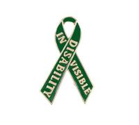 Spilla smaltata verde a forma di nastro, alla moda, placcata oro, per la cura della vecchia salute mentale, disturbo bipolare, donazione di organi, cancro al fegato, raccolta fondi (disabilità)