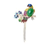 Spilla sofisticata alla moda a forma di pappagallo con design a olio gocciolante accessorio a contrasto per forniture per feste costumi spilla in lega, Misura unica, come descritto