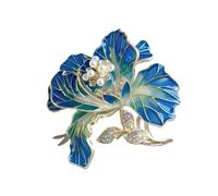 Spilla sofisticata, distintivo scintillante, accessorio di abbigliamento floreale di ispirazione culturale, distintivo, adatto per l'uso quotidiano, spilla decorata con strass, vintage, Taglia unica