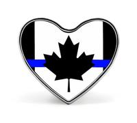 Spilla sottile a forma di cuore con bandiera canadese blu, spilla da bavero per cravatta, abiti, accessori per matrimoni e compleanni, per uomini e donne, Love form, Metallo