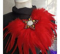 Spilla Spallina In Piuma Di Cristallo A Cinque Punte Per Carnevale Punk